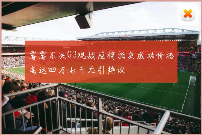 霉霉东决G3观战座椅拍卖成功价格高达四万七千元引热议